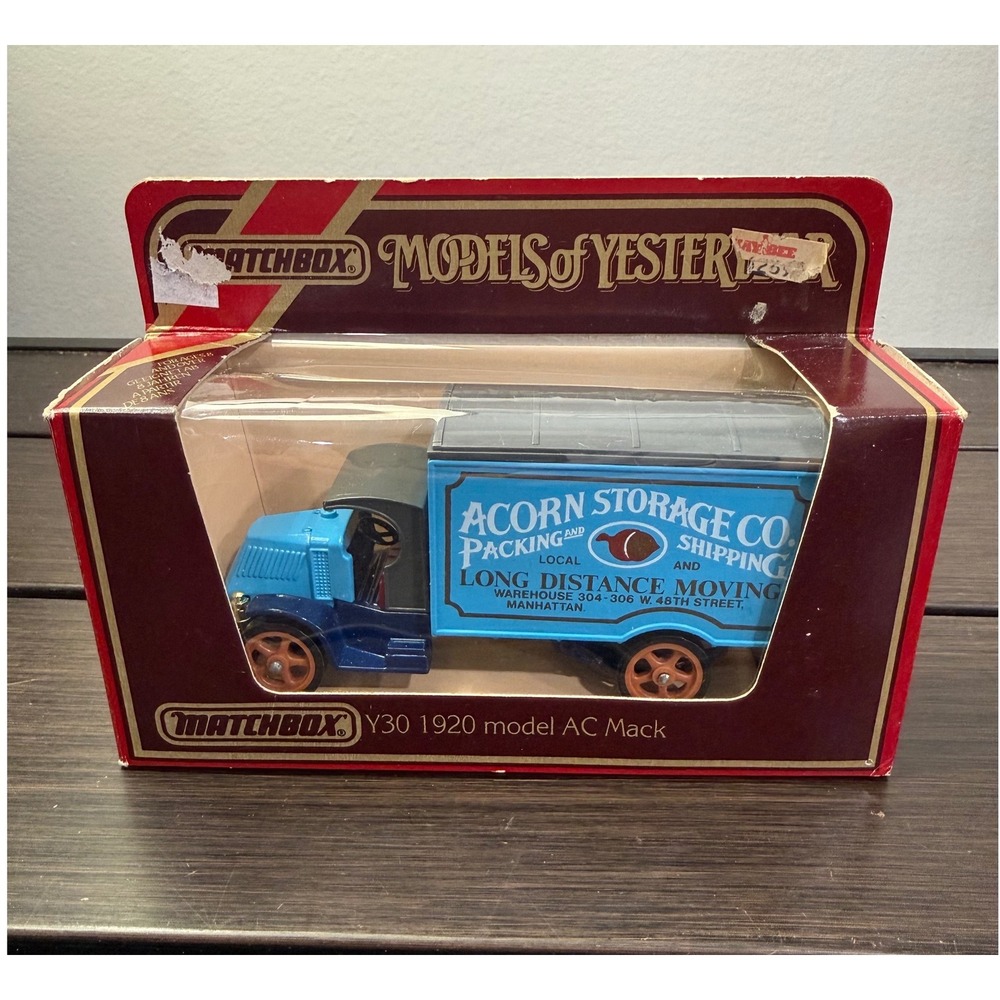 Matchbox Models of Yesteryear Y30 1920 AC‎ Mack Truck Acorn Storage Co Blue Y-30